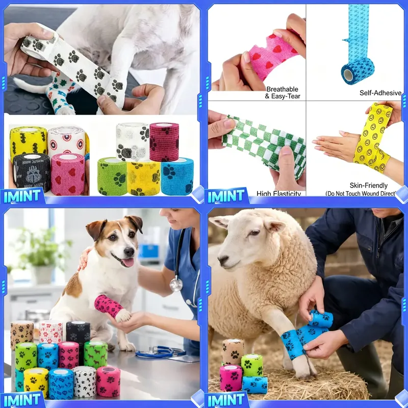 Pet Supplies Vet - Perban Perekat Mandiri Motif Jejak Kaki,